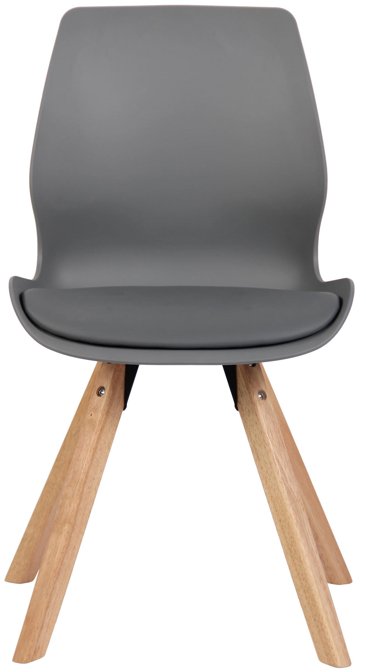 STUHL Kunststoff grau - Eukalyptusholzfarben/Grau, Holz/Kunststoff (49/87.5/58cm) - CLP
