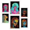 POSTER Set Mit 6 Shades of Beauty 4 Abstrakt Feminin Größe A3 & A4 Weißer Rahmen - Weiß, Papier (29.7/1cm) - Nacnic