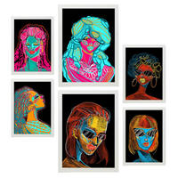 POSTER Set Mit 6 Shades of Beauty 4 Abstrakt Feminin Größe A3 & A4 Weißer Rahmen - Weiß, Papier (29.7/1cm) - Nacnic