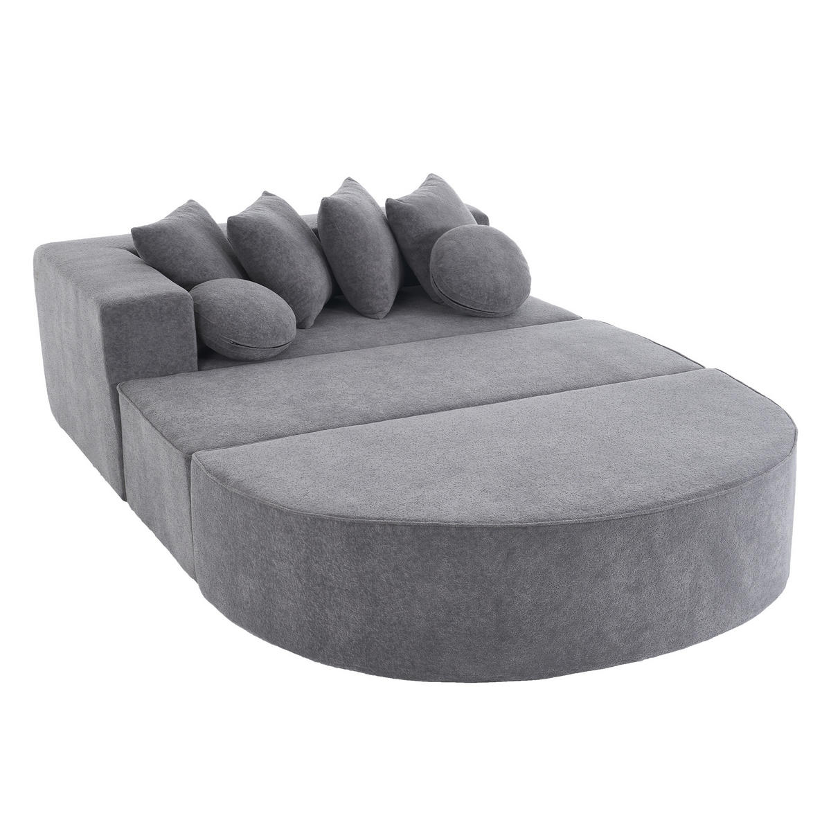 ECKSOFA DE-34967 segmentiertes Cloud-Design Grau - Grau, Textil (171/263cm) - ComfortXL
