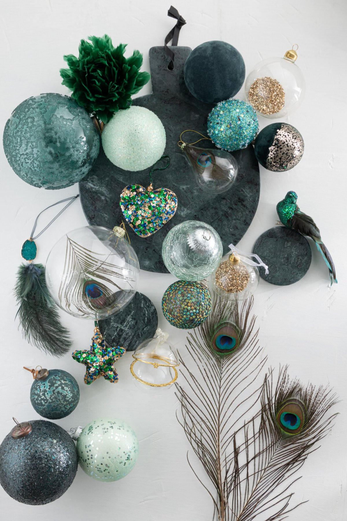 WEIHNACHTSKUGEL Ready (6er Set) - Blau, Glas (15/16.5/15cm) - J-Line