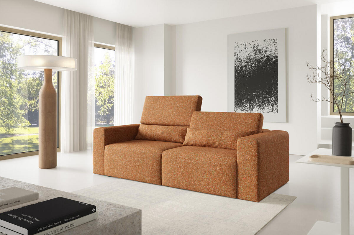 SOFA Modular Premium Kupferfarben - Schwarz/Kupferfarben, Holz/Holzwerkstoff (225/97/103cm) - Furnisell