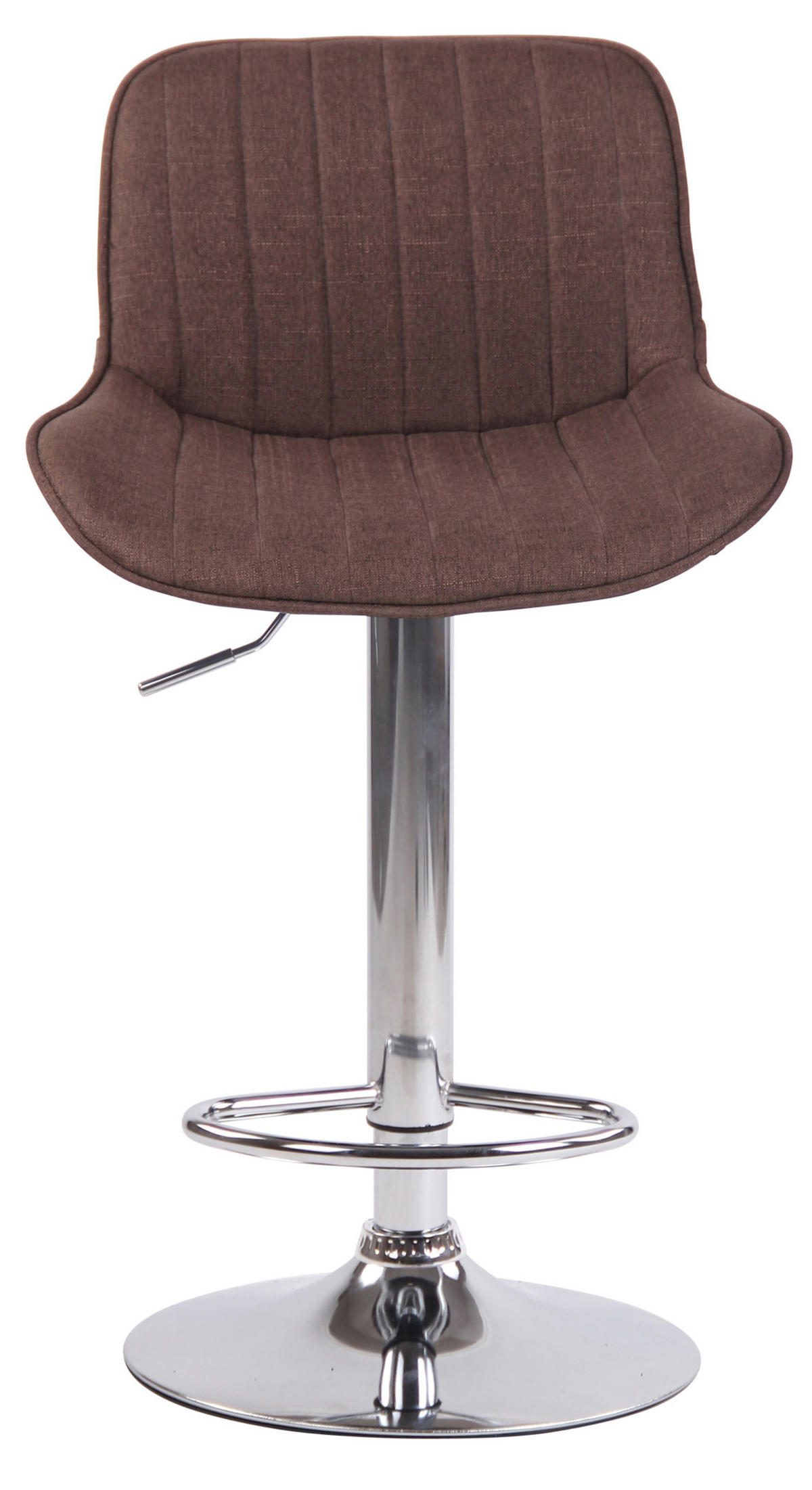 BARHOCKER Lento, Gestell Metall in Chromoptik, Stoff Braun - Chromfarben/Braun, Textil/Metall (50/100/50cm) - TPFLiving
