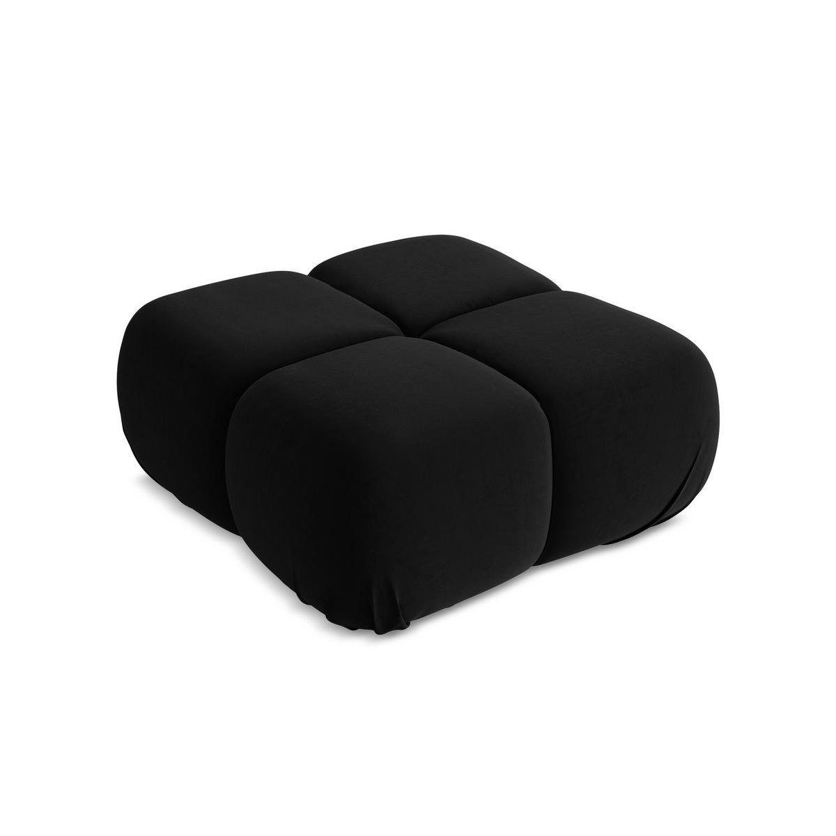 POUF Samt Stoff Schwarz - Schwarz/Orange, Kunststoff/Textil (95/41/95cm) - LaMiaSofa