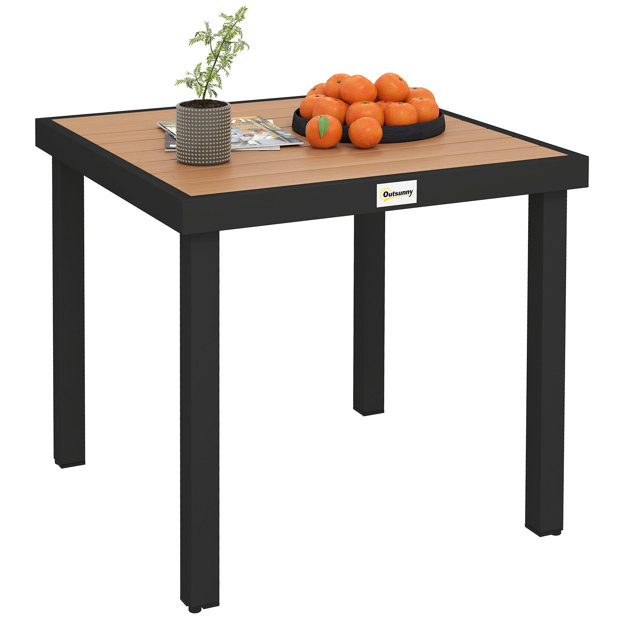 GARTENTISCH DE-14110 78x78 cm, Aluminium mit Holzoptik Natur - Naturfarben, Metall (78/78/74cm) - ComfortXL
