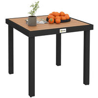 GARTENTISCH DE-14110 78x78 cm, Aluminium mit Holzoptik Natur - Naturfarben, Metall (78/78/74cm) - ComfortXL