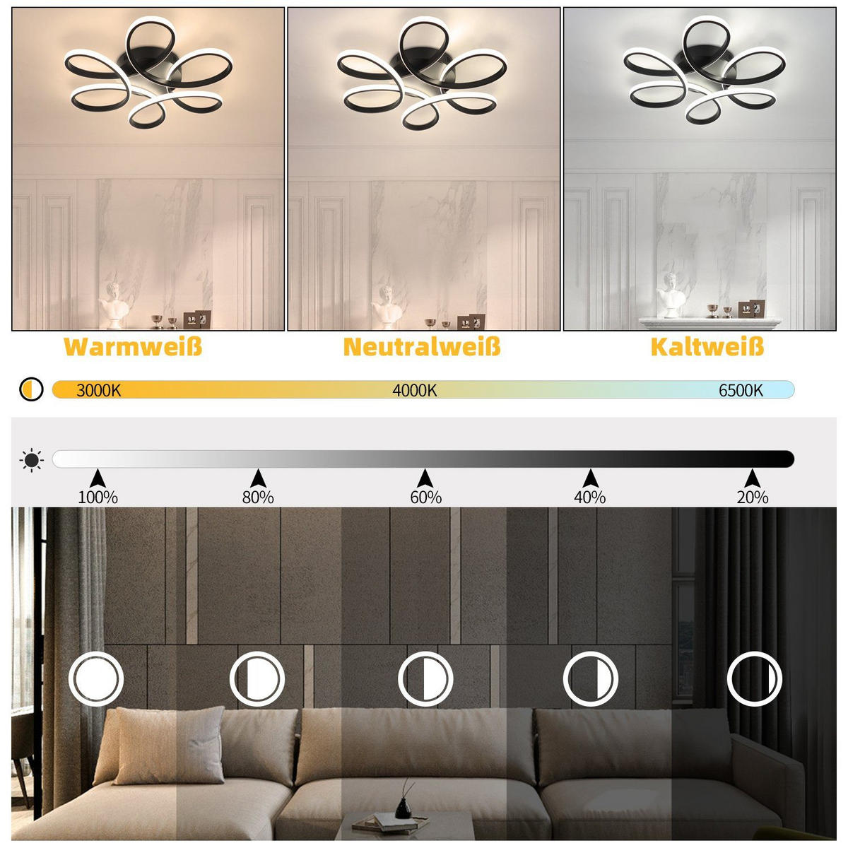 LED stropní svítidlo Naxis 50/50/9 cm - černá, kov (50/50/9cm) - Nettlife