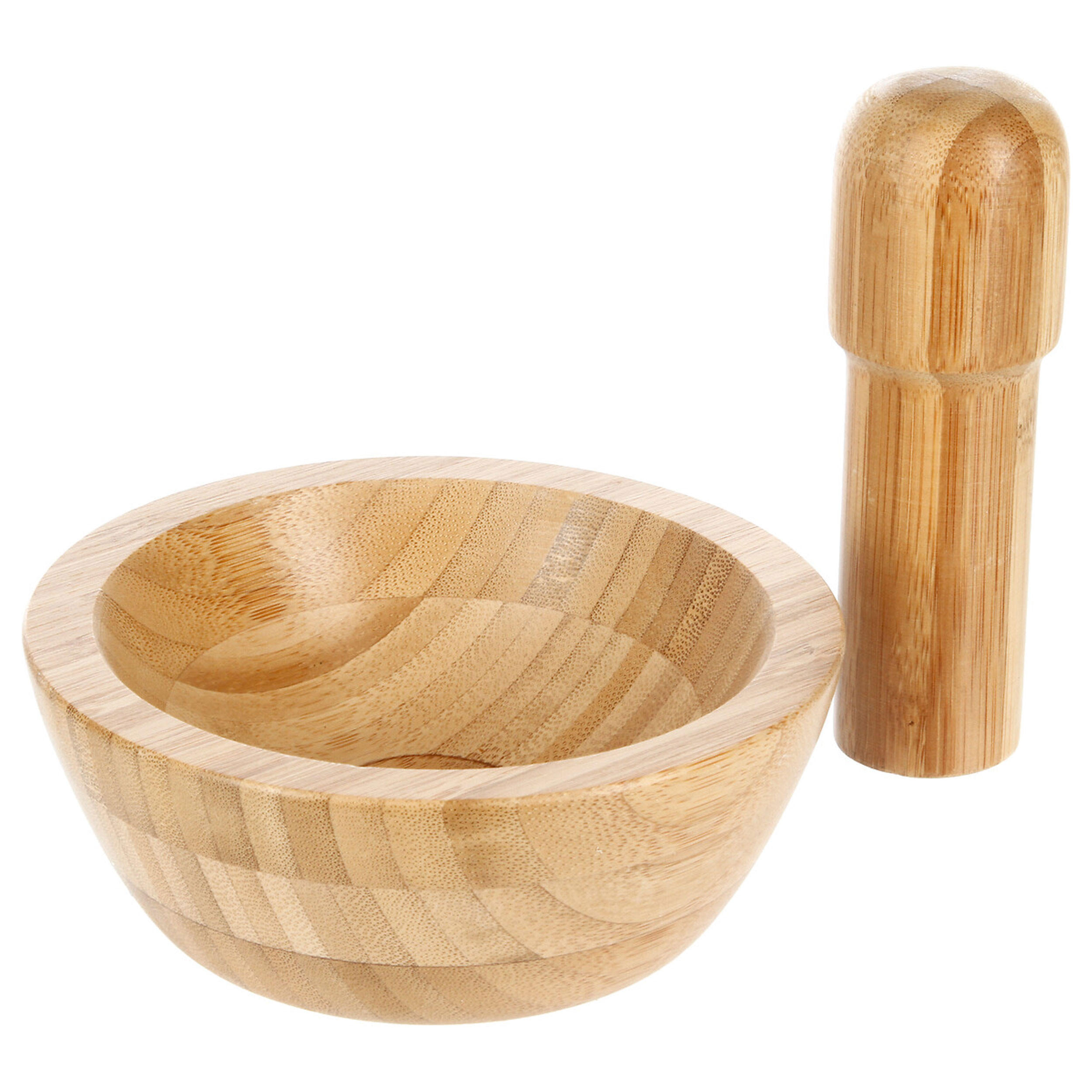 MÖRSER mit Stößel, Bambus, 13 x 5 cm - Beige, Holz (13.2/4.9/15.8cm) - 5five Simply Smart