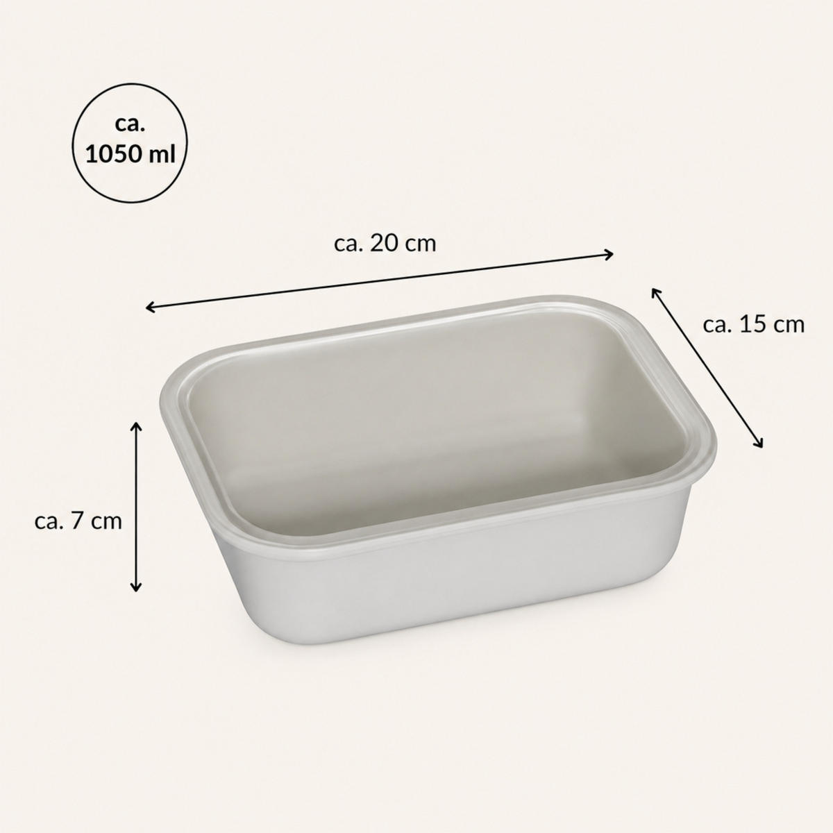 FRISCHHALTEDOSE LUND Meal Cube grau 1050 ml - Grau, Glas (15/7/20cm) - Mulex