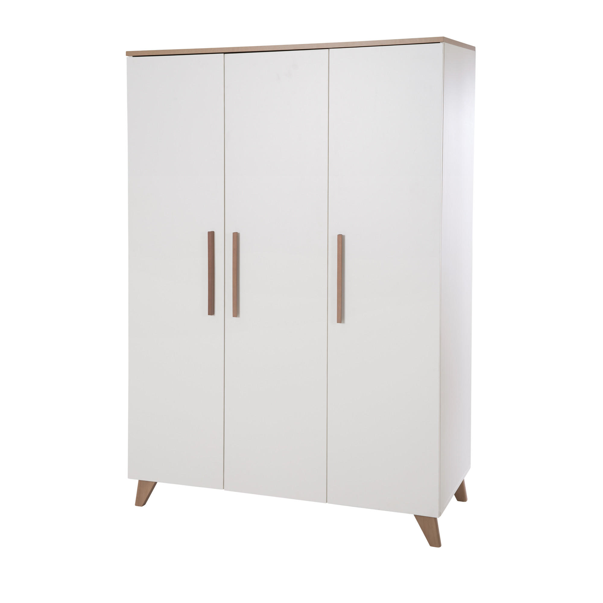 KLEIDERSCHRANK Lennie - Eichefarben/Weiß, Eichenholz/Holz (119/190/52cm) - Roba
