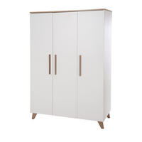 KLEIDERSCHRANK Lennie - Eichefarben/Weiß, Eichenholz/Holz (119/190/52cm) - Roba