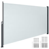 SEITENMARKISE , ausziehbar, mit Aufrollmechanismus, grau - Grau, Kunststoff (300/180/9cm) - tectake