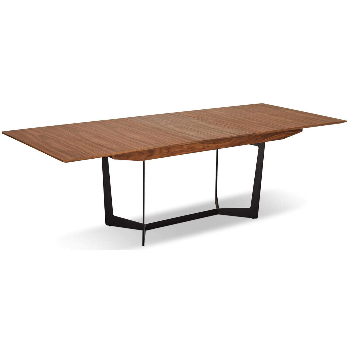 ESSTISCH 200/100/76 Amerikanisches Walnussfurnier rechteckig - Schwarz/Braun, Holz/Metall (200/100/76cm) - Furnhouse