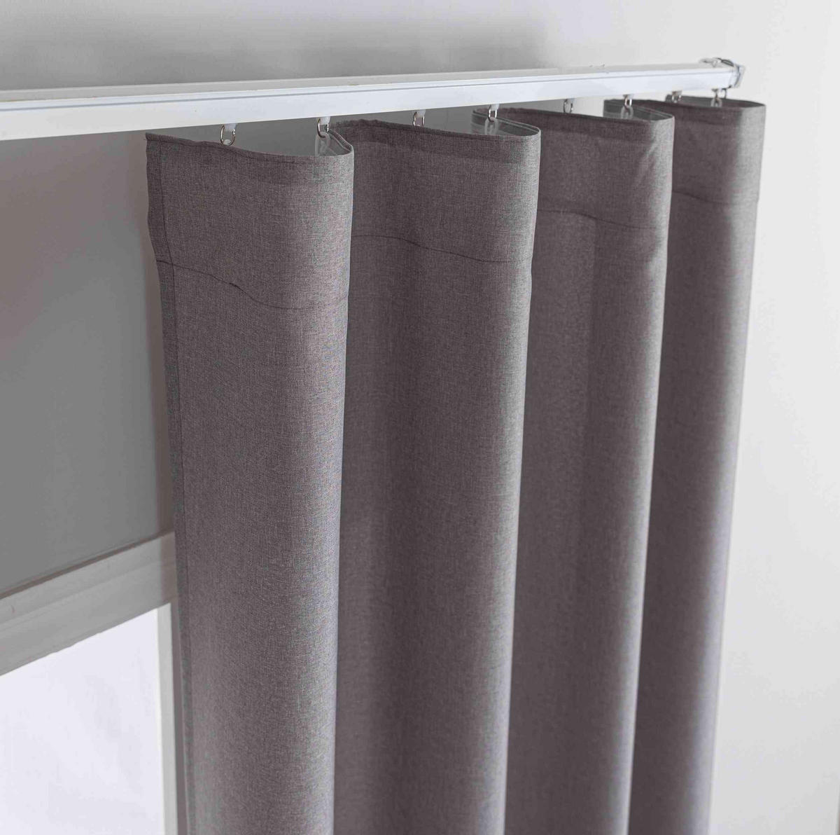 GARDINE Wellenvorhang Wien 245x145 cm Grau - Grau, Textil (145/245cm) - Gardinenbox