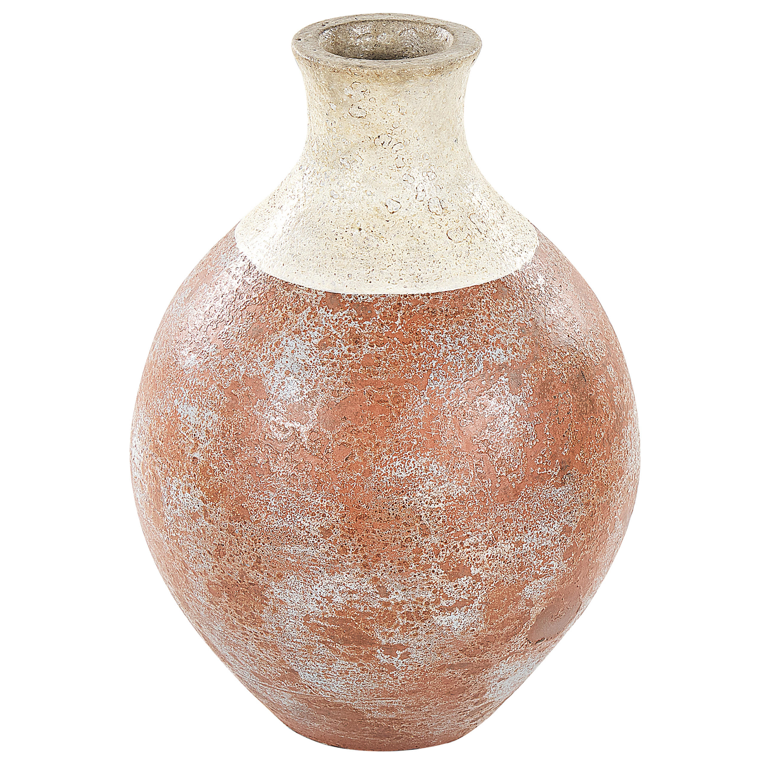 DEKOVASE Terrakotta braun Bursa - Braun, Stein (37cm) - Beliani