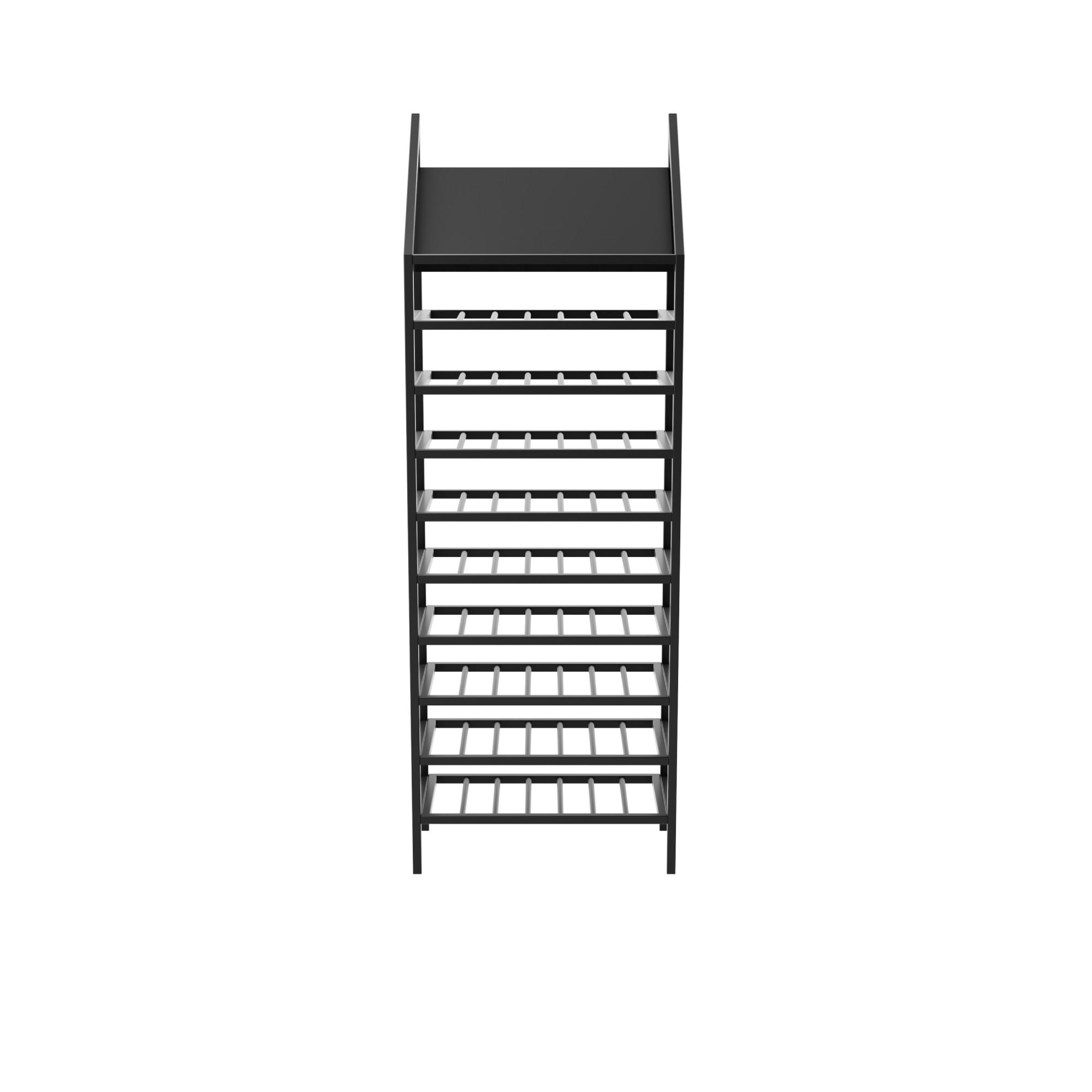 WEINREGAL für 70 Flaschen aus Metall, schwarz Napa - Schwarz, Metall (60/170/30cm) - Metalo Pro