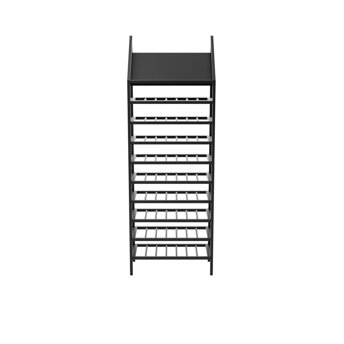 WEINREGAL für 70 Flaschen aus Metall, schwarz Napa - Schwarz, Metall (60/170/30cm) - Metalo Pro