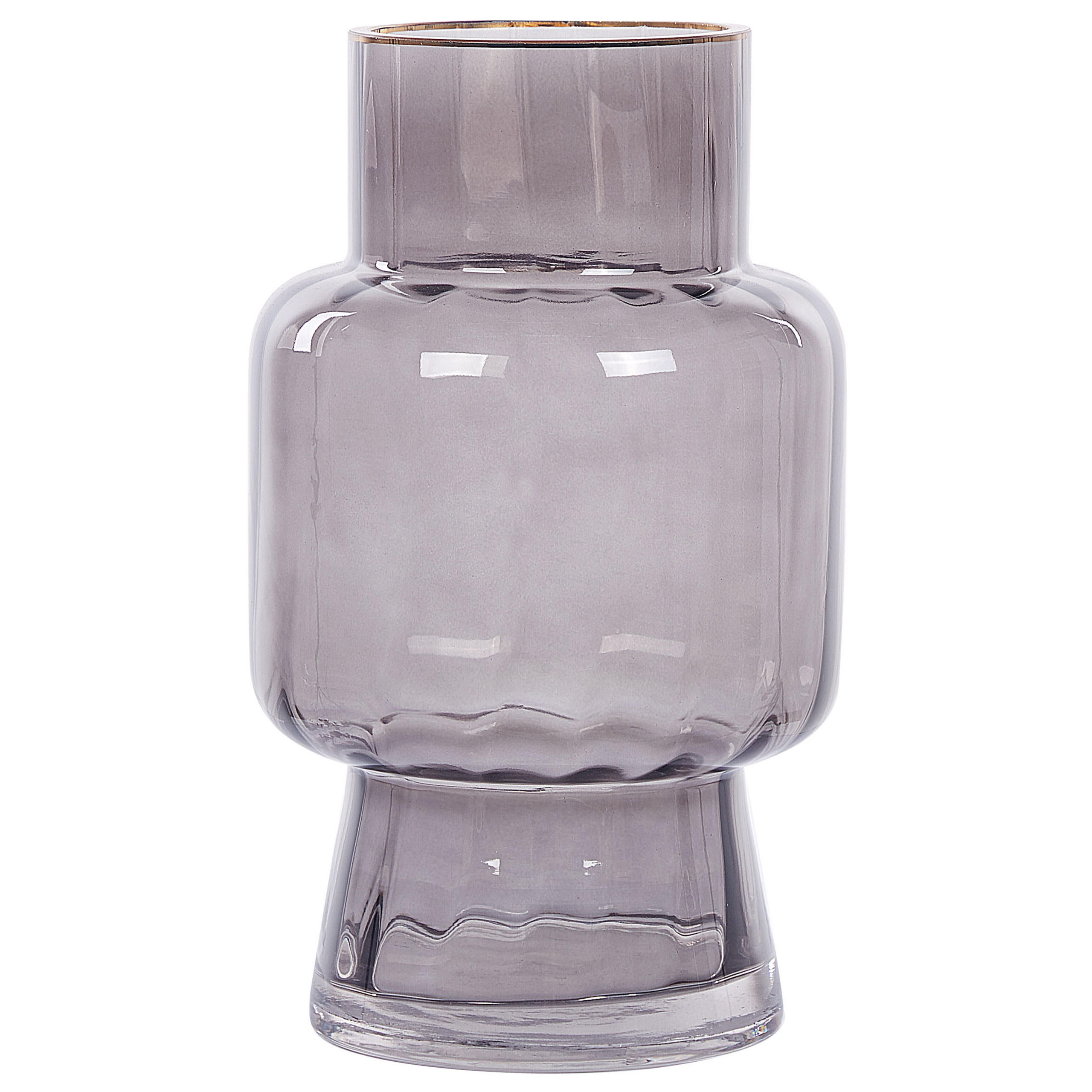 BLUMENVASE Glas grau Megalo - Grau, Glas (26cm) - Beliani