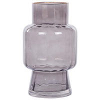 BLUMENVASE Glas grau Megalo - Grau, Glas (26cm) - Beliani
