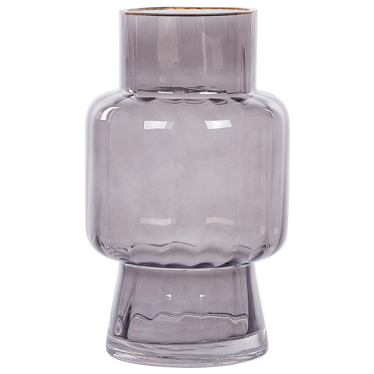 BLUMENVASE Glas grau Megalo - Grau, Glas (26cm) - Beliani