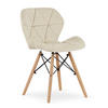 STUHL AMATRICE 1 Stück, Beige, mit Samtstoff gepolstert - Beige, Holz/Textil (48/74/53cm) - Komodee