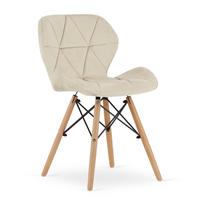 STUHL AMATRICE 1 Stück, Beige, mit Samtstoff gepolstert - Beige, Holz/Textil (48/74/53cm) - Komodee