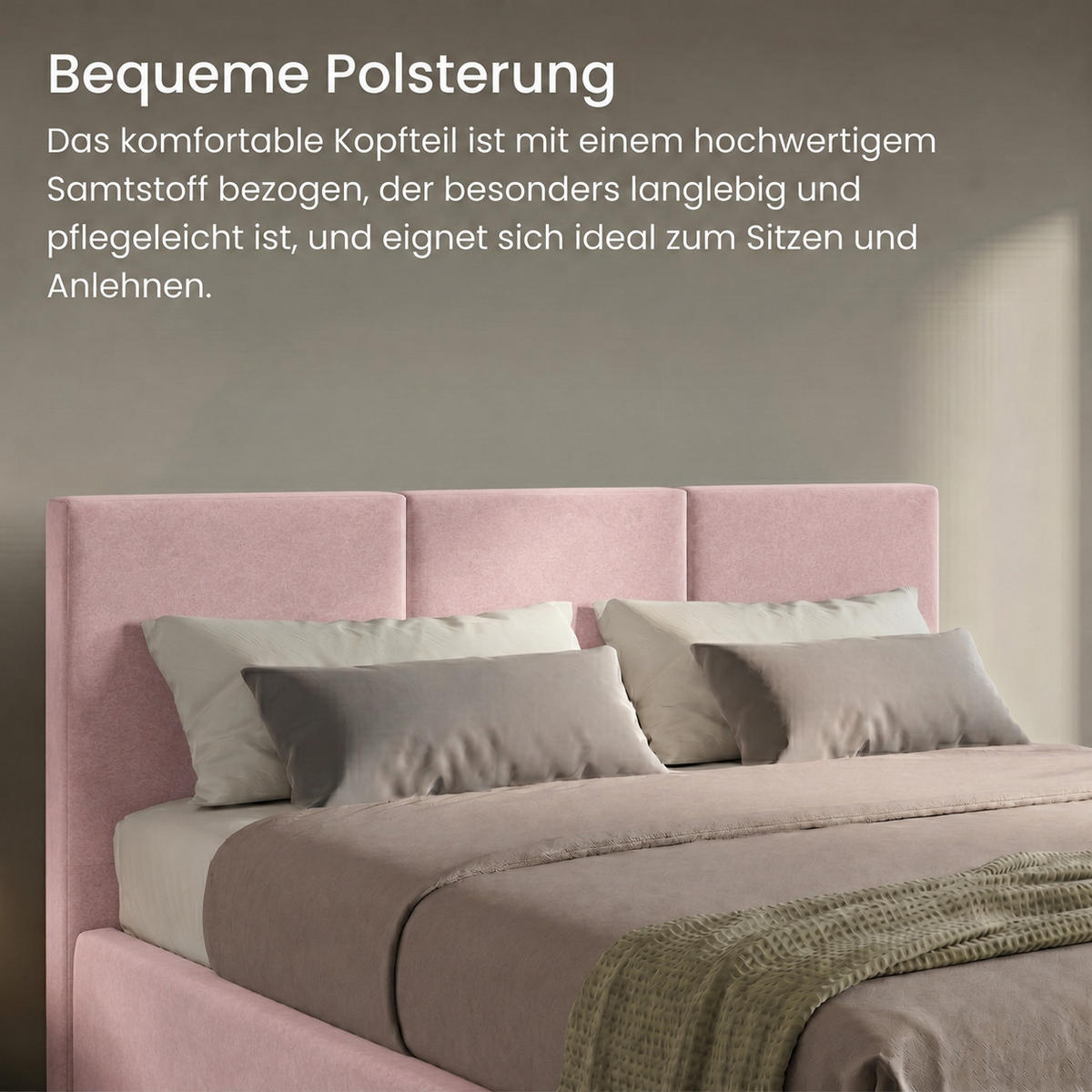 POLSTERBETT mit Stauraum 140x200 cm in Rosa - Pink, Holzwerkstoff (140/200cm) - Home Collective