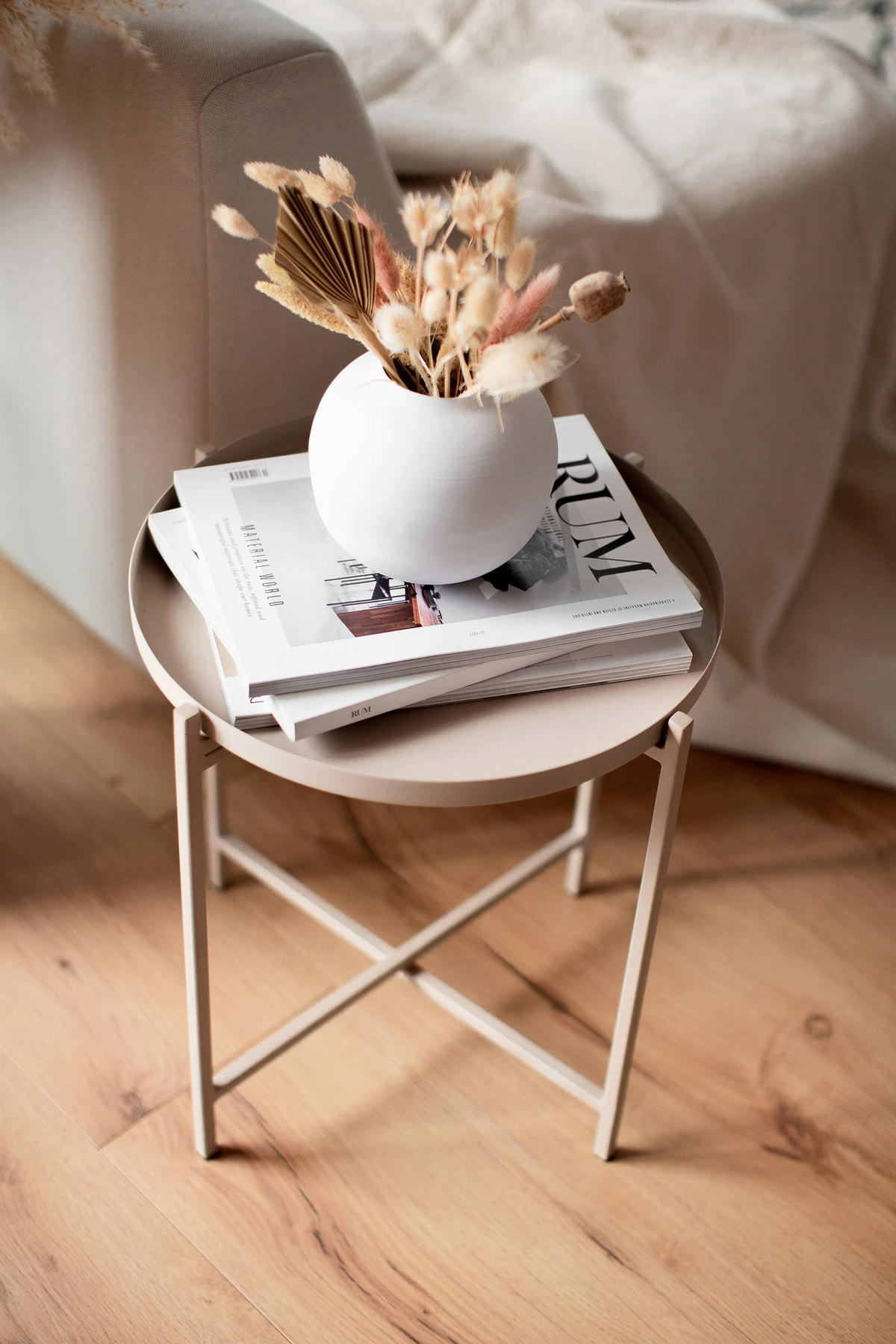 VASE Soyah aus Eisen in Weiß Ø14,5/13,5 cm - Weiß, Metall (13.5cm) - LaLe Living