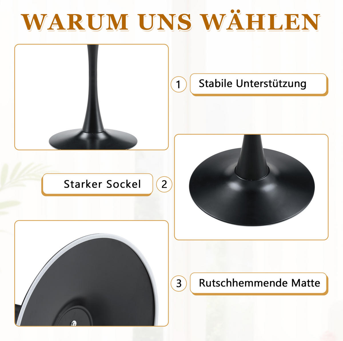 BEISTELLTISCH aus MDF 60x60x72 cm und Metall Weiß-Schwarz mit runder Tischplatte - Weiß, Holzwerkstoff (60/60/72cm) - IVMEU