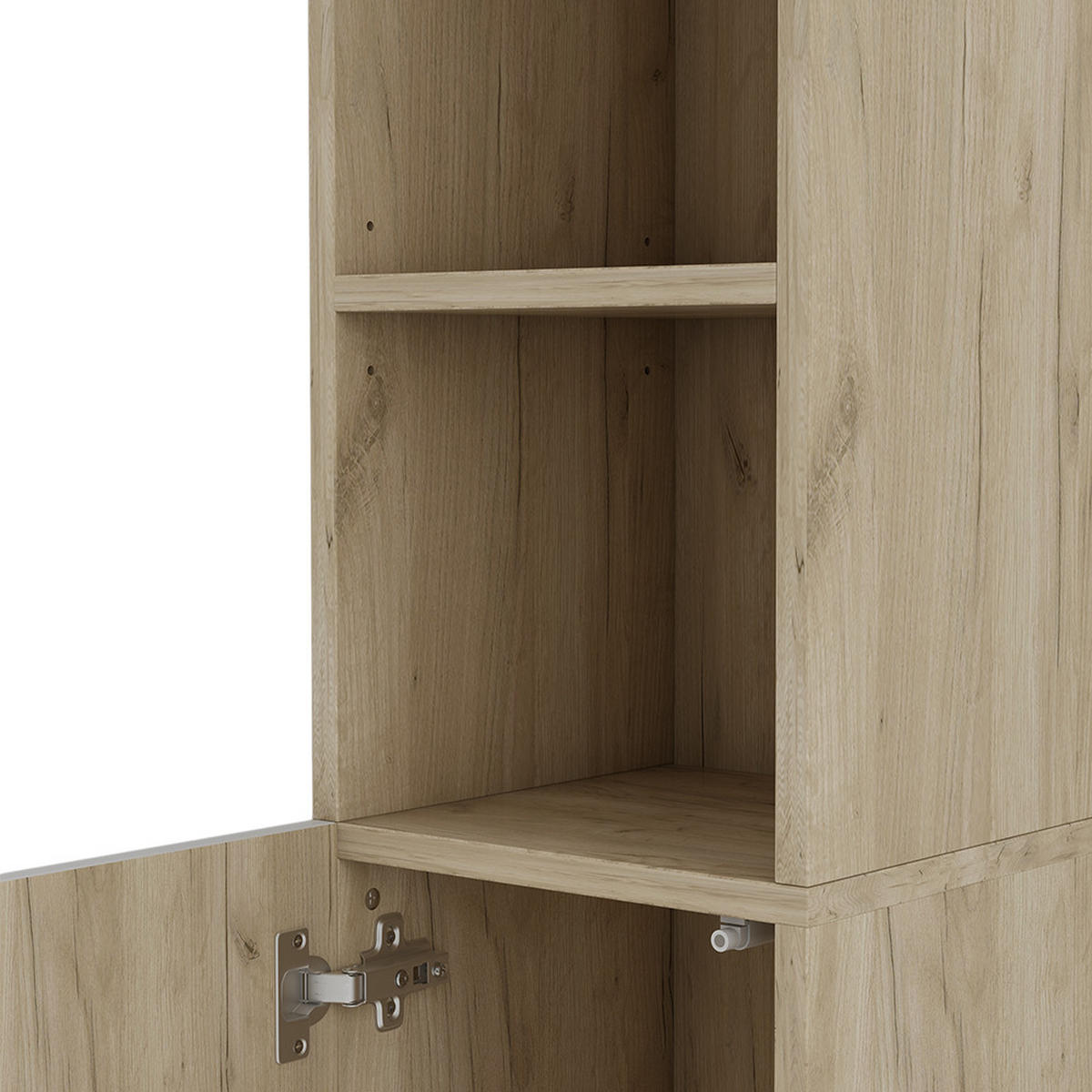 BADSCHRANK Edge Weiß 30 x 189.5 cm mit 2 Türen und 3 Fächer - Weiß, Holzwerkstoff (30/189.5/30cm) - Vicco