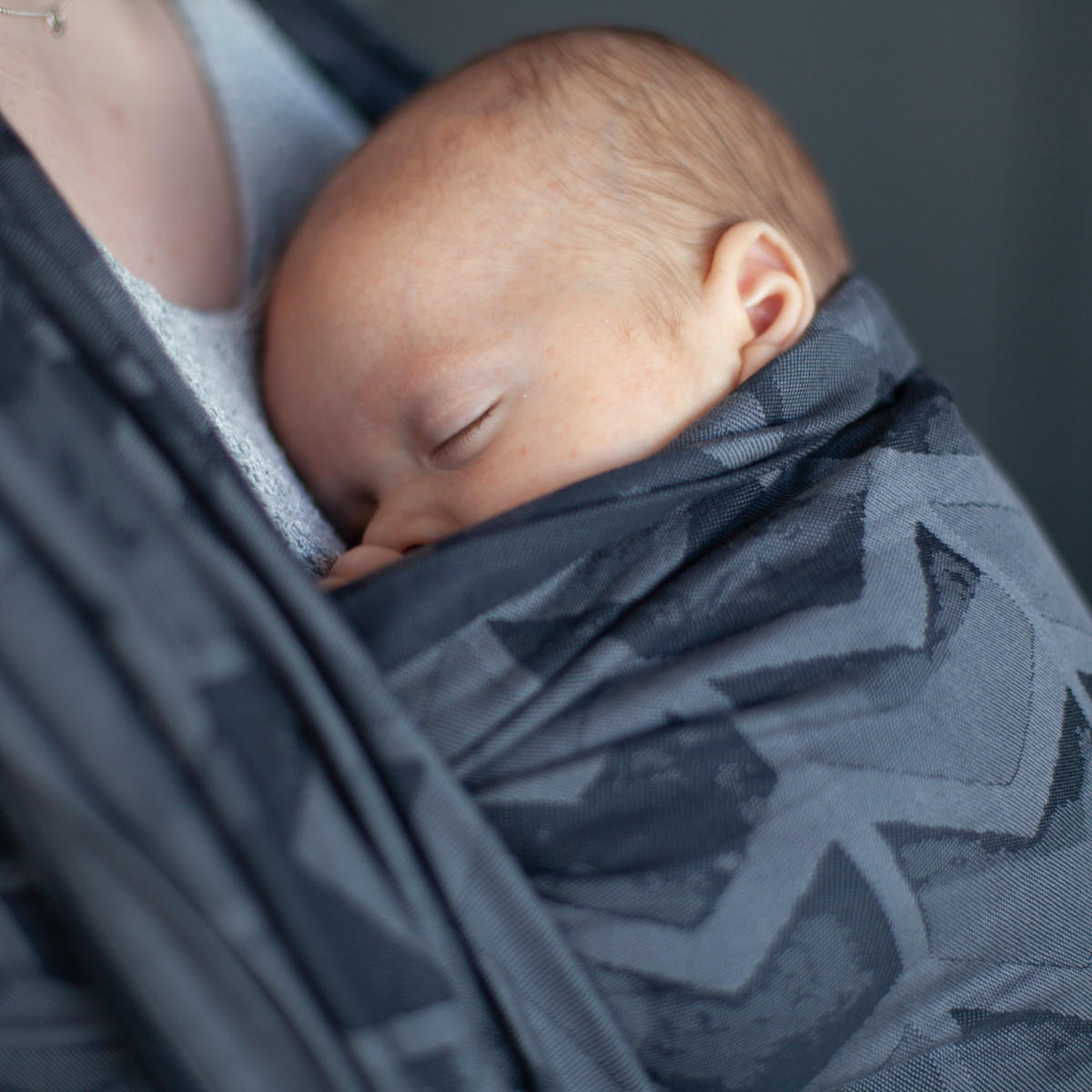 BABYTRAGETUCH Gewebtes Tragetuch kbA - Dunkelgrau/Anthrazit, Textil (70/0.1/460cm) - Hoppediz