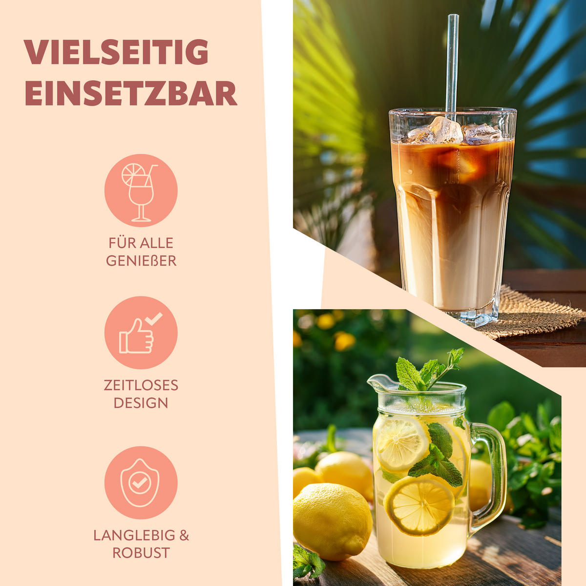 GLAS-TRINKHALME, bunt, Borosilikatglas - Multicolor, Glas (0.8/20cm) - bremermann