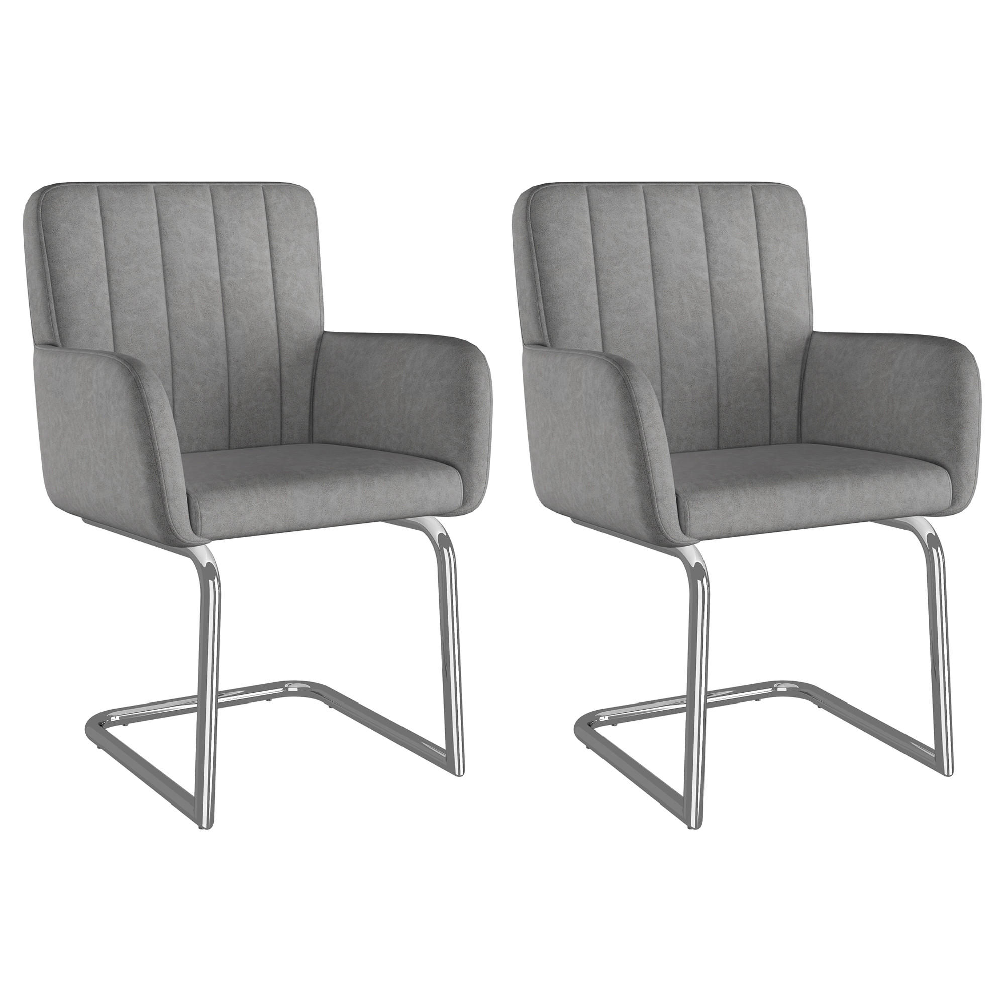 SCHWINGSTUHL DE-35882 2er-Set mit Z-förmigen Metallbeinen Grau - Grau, Metall (57/86/56cm) - ComfortXL