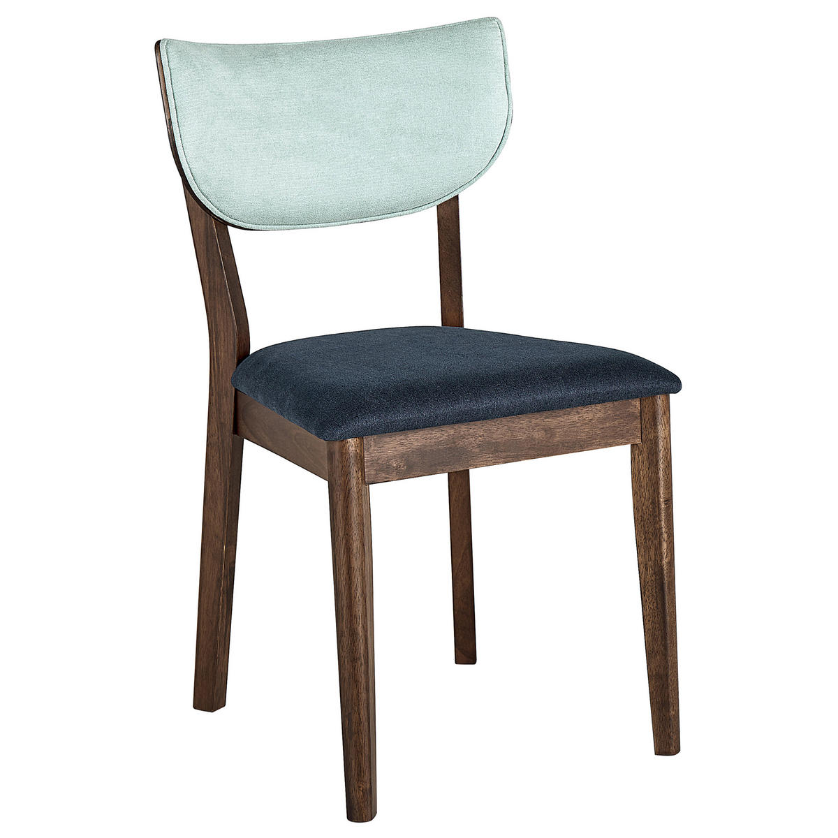 ESSZIMMERSTUHL 2er-Set Gummibaumholz Dunkler Holzfarbton Moka - Dunkelbraun, Holz/Textil (48/83/46cm) - Beliani