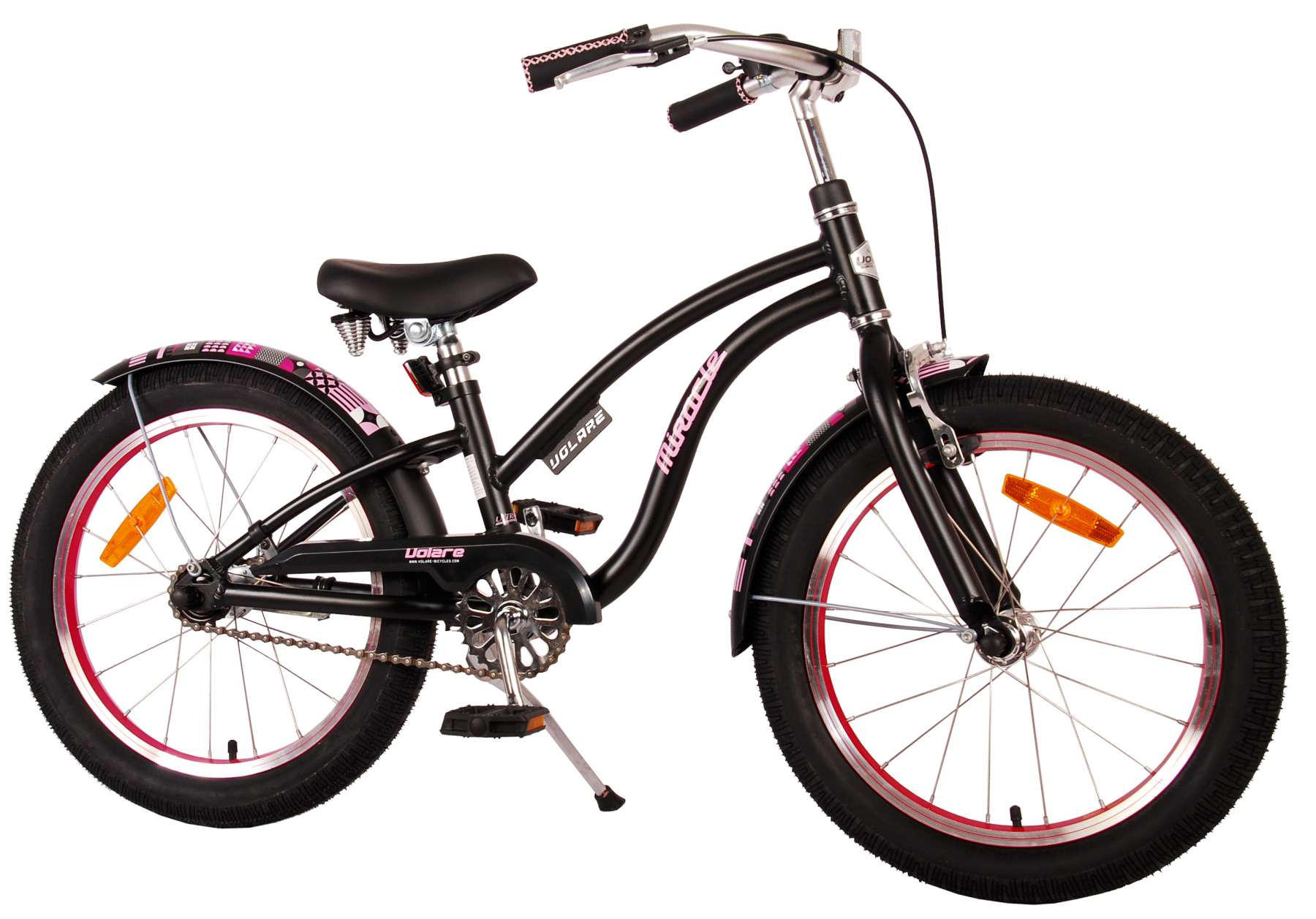 KINDERFAHRRAD Miracle Cruiser - 18 Zoll - Rücktritt + Handbremse - Mattschwarz - Schwarz, Metall (49cm) - TPFSports