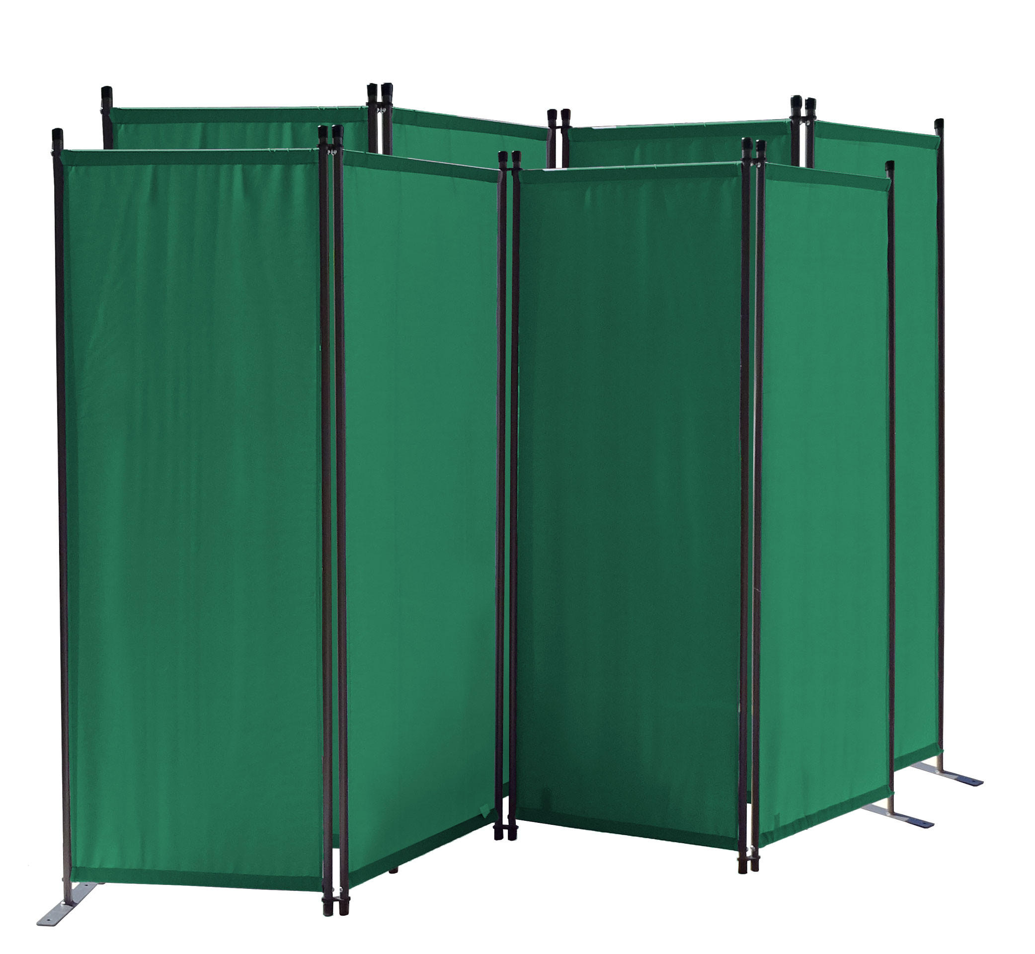 PARAVENT 2 Stück 4-tlg. 220x165 cm Grün - Grün, Metall (220/165cm) - QUICK STAR