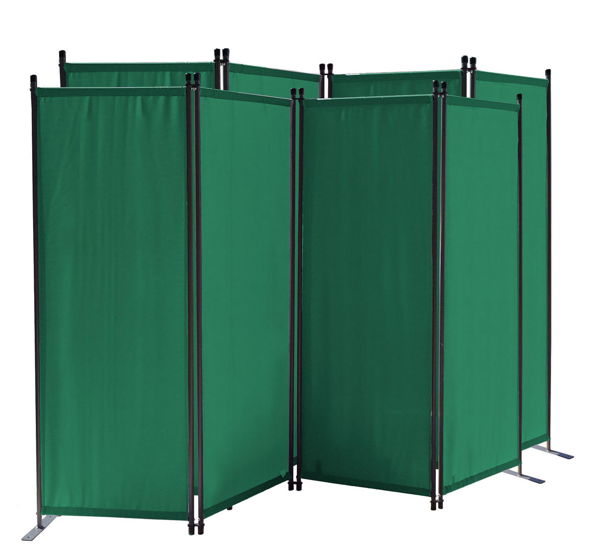 PARAVENT 2 Stück 4-tlg. 220x165 cm Grün - Grün, Metall (220/165cm) - QUICK STAR
