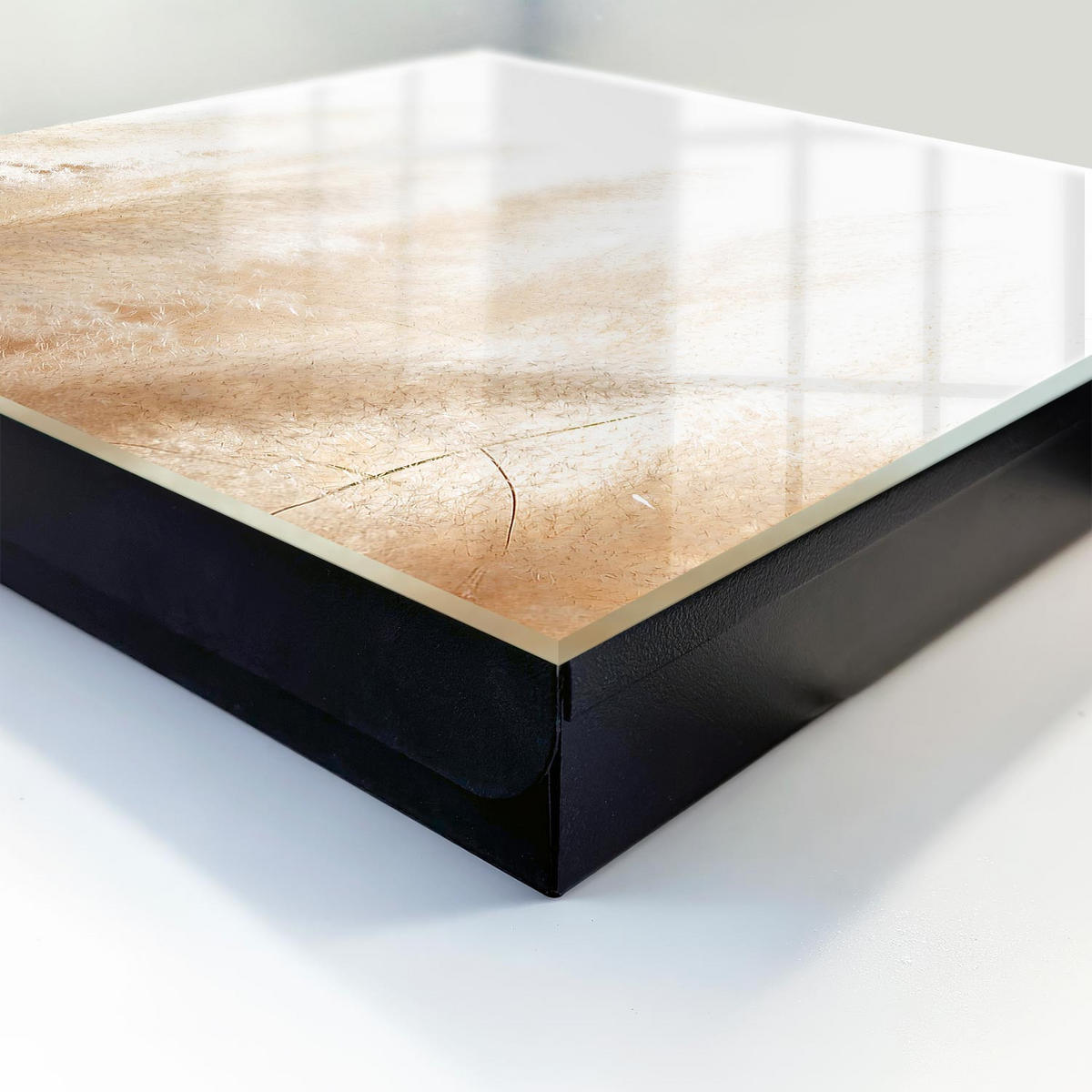 SCHLÜSSELBOX Schwarz 30x30 cm- Türöffnung nach rechts - Beruhigende Natur - Creme, Metall (30/30/5cm) - TULUP
