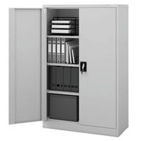 AKTENSCHRANK abschließbar KADO mit Flügeltüren 140x90x40cm Grau - Grau, Metall (90/140/40cm) - DELUKE