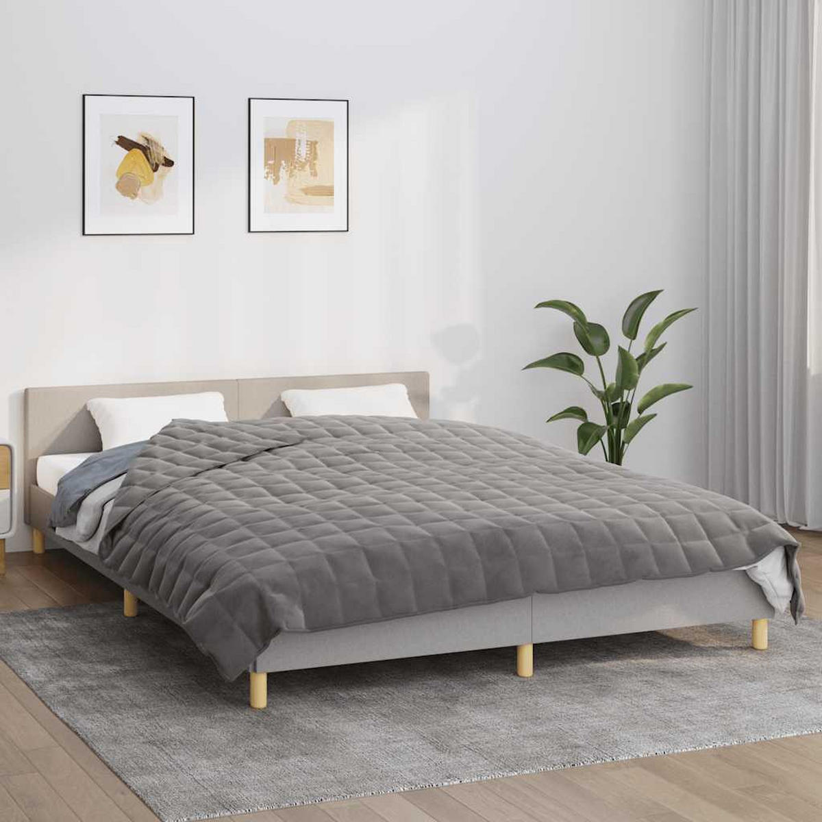 GEWICHTSDECKE Grau 200/200 Cm 9 Kg Stoff - Grau, Textil (200/200cm) - vidaXL