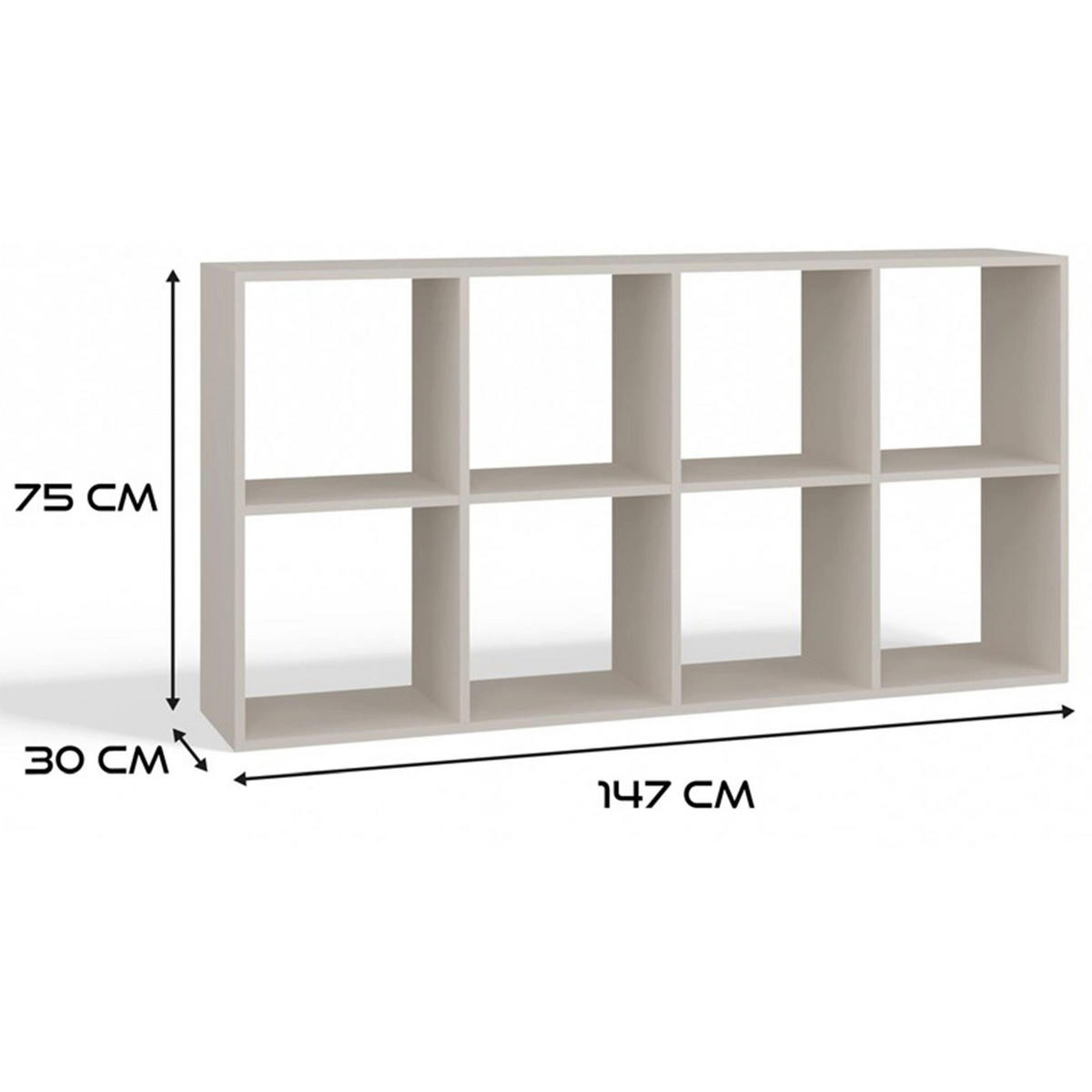STANDREGAL Malax Weiß 147 cm - Weiß, Holzwerkstoff (147/75/30cm) - Selsey