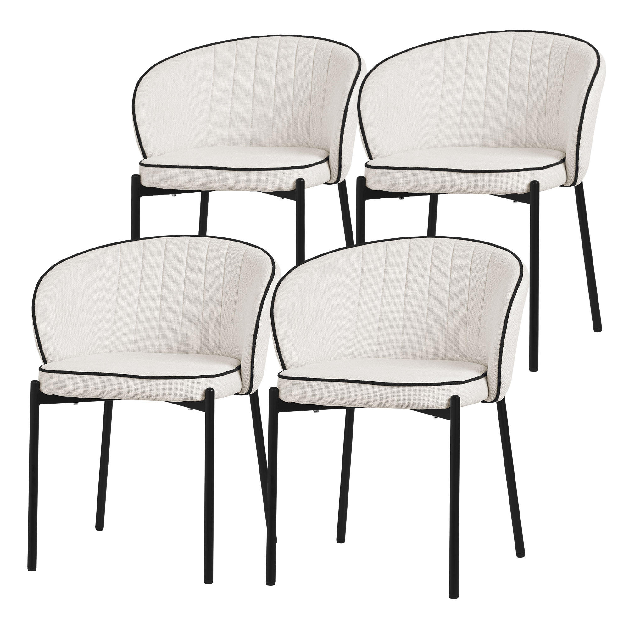 ML-DESIGN JÍDELNÍ ŽIDLE, 4dílná sada, béžová