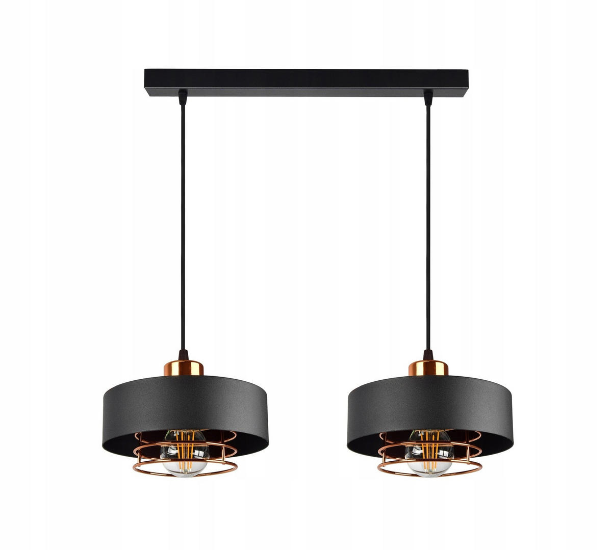 PENDELLEUCHTE EDISON - Goldfarben/Schwarz, Metall (20/60/70cm) - kiki design