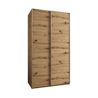SCHWEBETÜRENSCHRANK 245,5/130/64 2-türig - Silberfarben/Eiche Artisan, Holz/Metall (130/245/64cm) - Abiks Möbel
