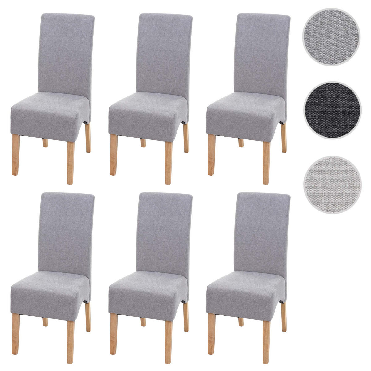 ESSZIMMERSTUHL Hellgrau 6er-Set - Hellgrau, Textil (44/100/56cm) - MCW