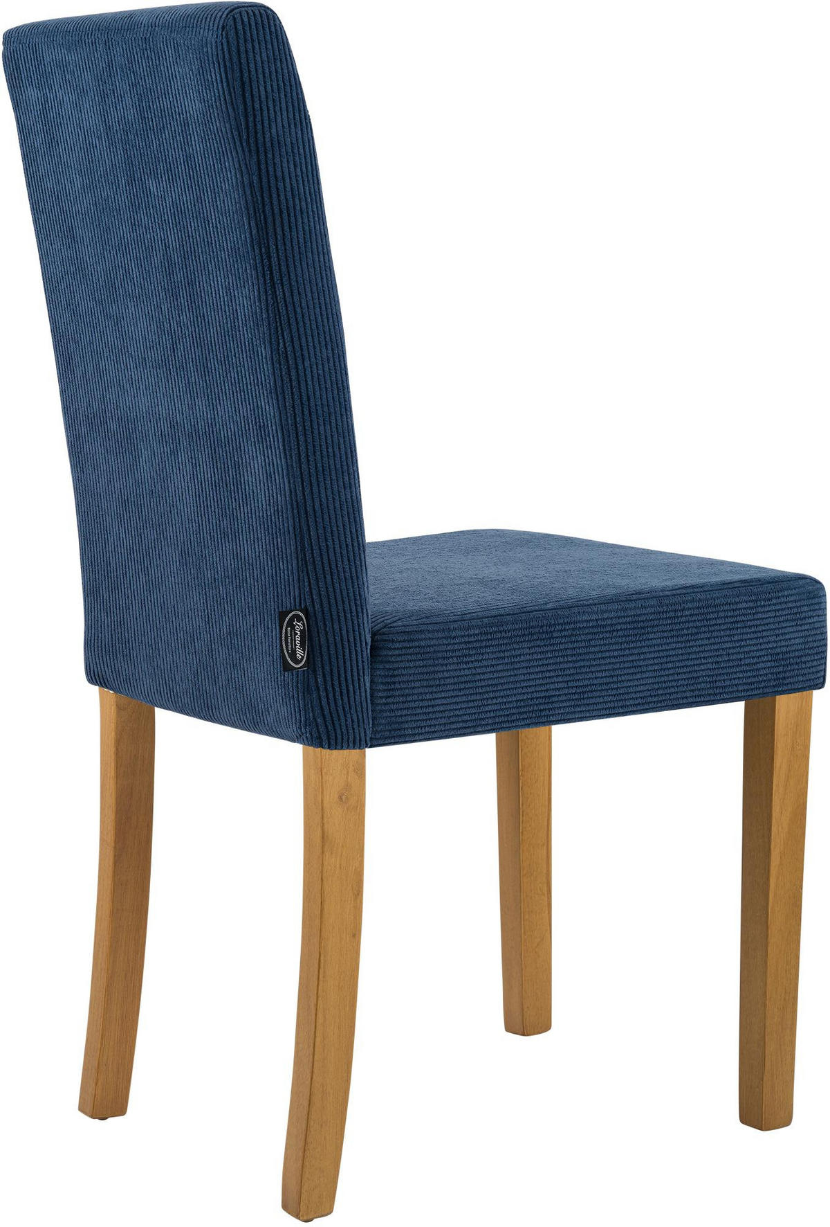 ESSZIMMERSTUHL Cord Blau - Blau/Naturfarben, Holz/Textil (41/91/47cm) - CLP