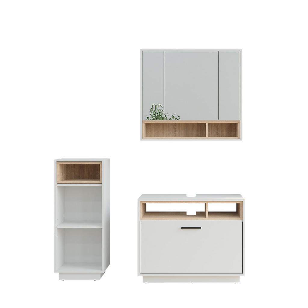 SET MOBILIER BAIE Beatrice, Alb/Sonoma, 3 piese