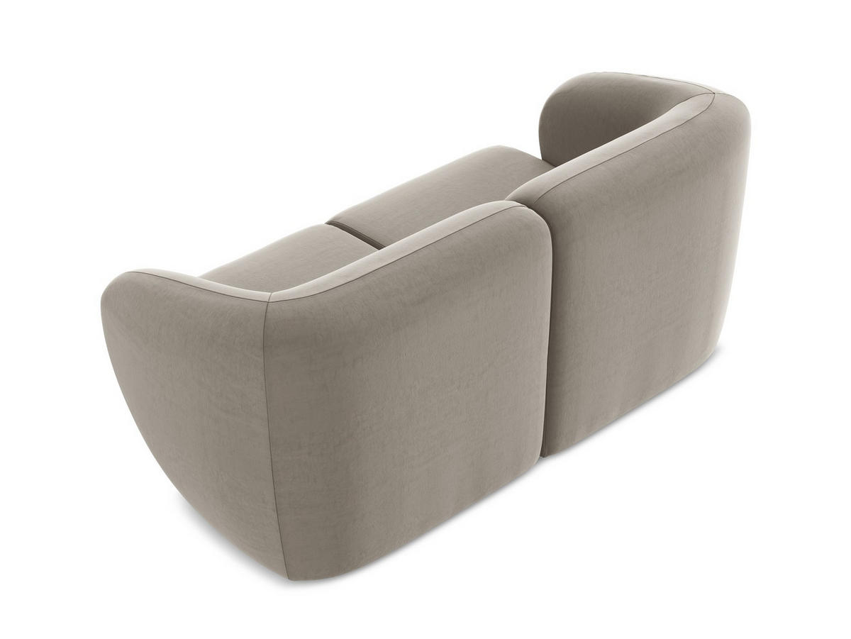 2-SITZER-SOFA Samt Stoff Grau - Taupe/Schwarz, Holzwerkstoff/Kunststoff (174/75/94cm) - Makamii
