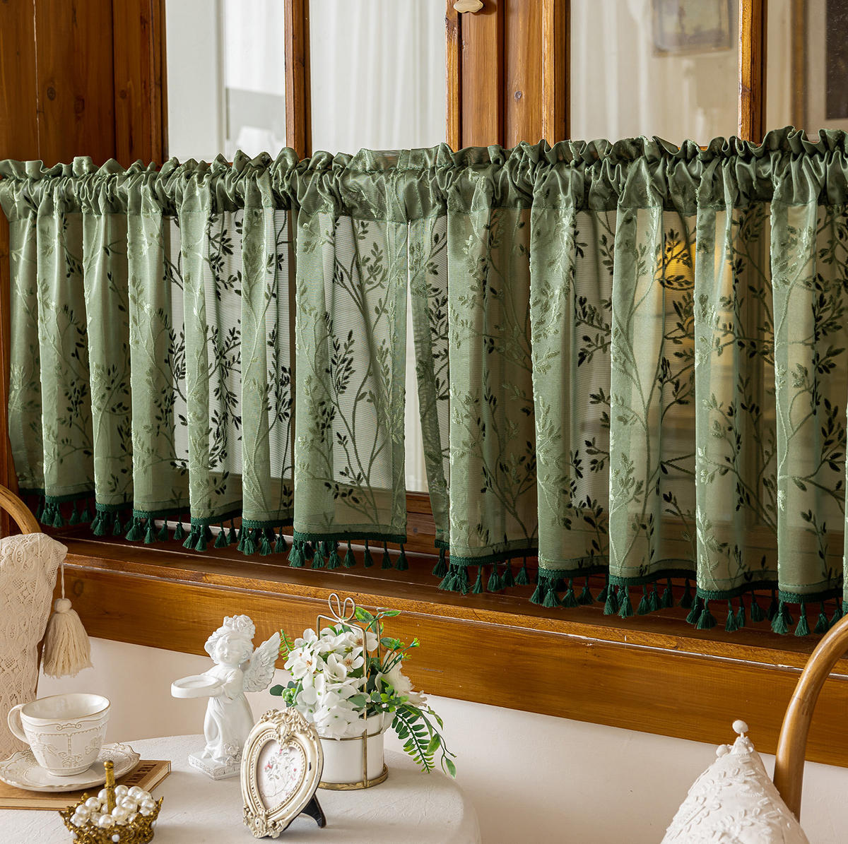 KURZE GARDINEN, Grün,1 Stück, 100/60 cm - Grün, Textil (100/60cm)