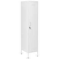 BÜROSCHRANK Metall Weiß Frome - Weiß, Metall (38/185/50cm) - Beliani